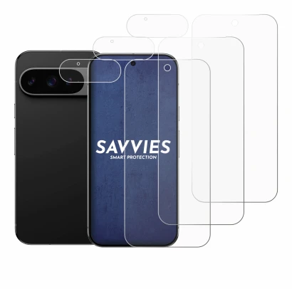 Image of the device Google Pixel 9 Pro (Front+Camera) with a wide variety of screen protectors.