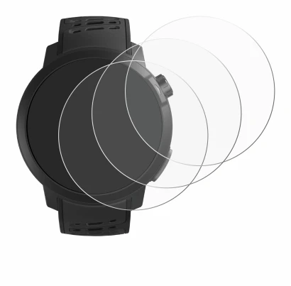 Image of the device Coros Pace Pro with a wide variety of screen protectors.