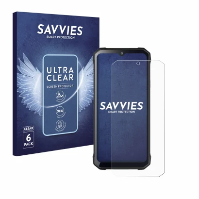 Front side of a product packaging with the brand logo Savvies. Next to it is the device Hotwav T7S shown with the correspondin