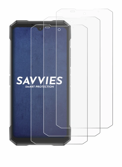 Image of the device Doogee S200X with a wide variety of screen protectors.