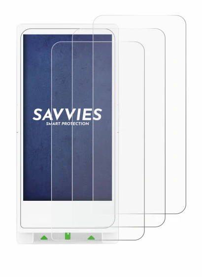 Image of the device Clover Flex with a wide variety of screen protectors.