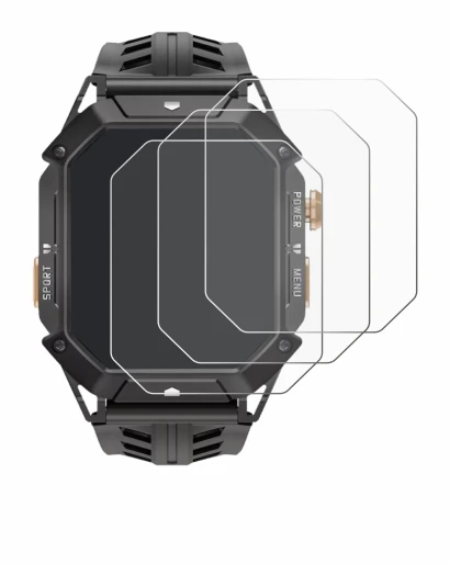 Image of the device Oukitel BT80 with a wide variety of screen protectors.