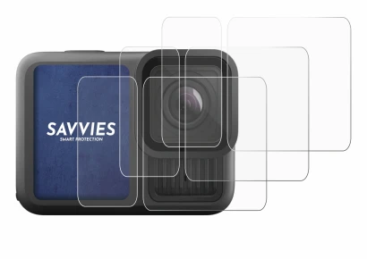 Image of the device GoPro Hero 13 Black Ultra Wide Edition with a wide variety of screen protectors.