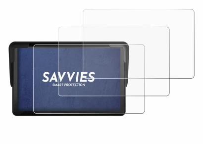 Image of the device Carpuride V3 7" with a wide variety of screen protectors.