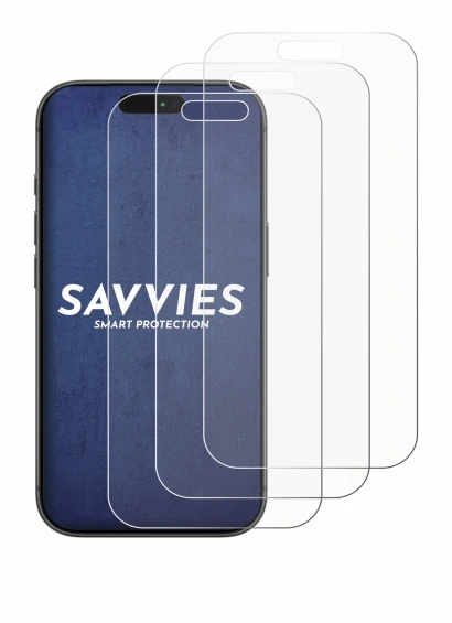 Image of the device Apple iPhone 17 Pro with a wide variety of screen protectors.