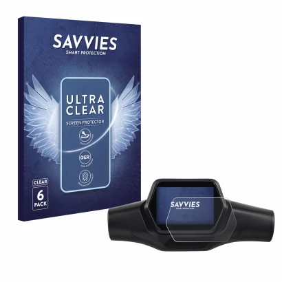 Front side of a product packaging with the brand logo Savvies. Next to it is the device Segway Ninebot ZT3 Pro D shown with th