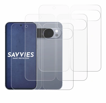 Image of the device Google Pixel 10 Pro (Front+Back) with a wide variety of screen protectors.