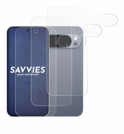 Image of the device Google Pixel 10 Pro (Front+Camera) with a wide variety of screen protectors.