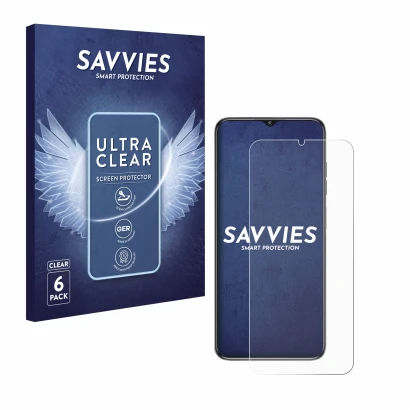 Front side of a product packaging with the brand logo Savvies. Next to it is the device Oukitel C1 shown with the correspondin