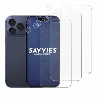 Image of the device Apple iPhone 17 Pro Max (Front+Camera) with a wide variety of screen protectors.