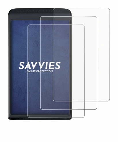 Image of the device Vasco Translator Q1 with a wide variety of screen protectors.