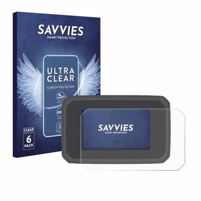 Front side of a product packaging with the brand logo Savvies. Next to it is the device Honda Forza 750 2025 shown with the co