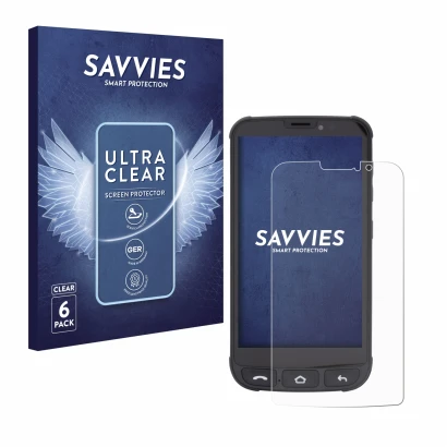 Front side of a product packaging with the brand logo Savvies. Next to it is the device Olympia Neo Mini shown with the corres