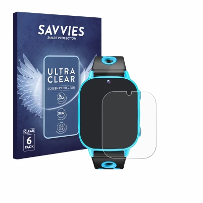 Front side of a product packaging with the brand logo Savvies. Next to it is the device idomars M003bk 1.8" shown with the cor