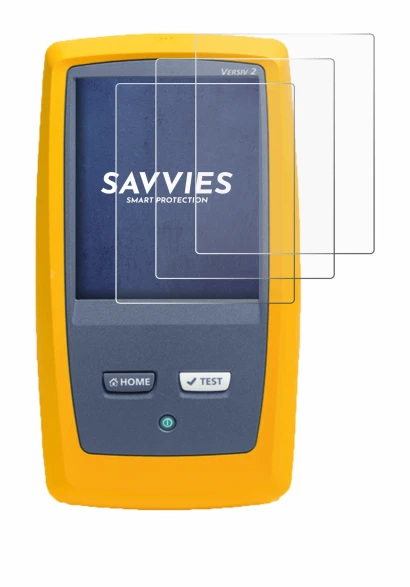 Image of the device Fluke DSX8000 with a wide variety of screen protectors.