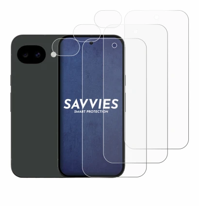 Image of the device Google Pixel 10a (Front+Camera) with a wide variety of screen protectors.