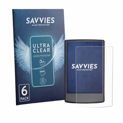Front side of a product packaging with the brand logo Savvies. Next to it is the device Engwe Engine Pro 3.0 Boost shown with 
