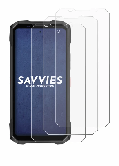 Image of the device Doogee V Max 2 with a wide variety of screen protectors.