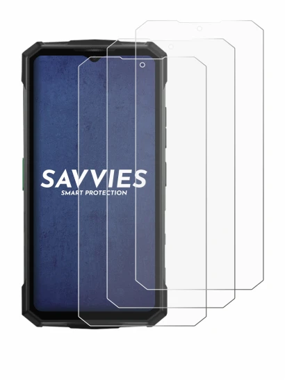 Image of the device Doogee Fire 7 Pro with a wide variety of screen protectors.