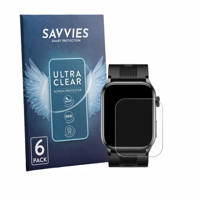 Front side of a product packaging with the brand logo Savvies. Next to it is the device Knauermann Pro 4 AIR (rectangular) sho