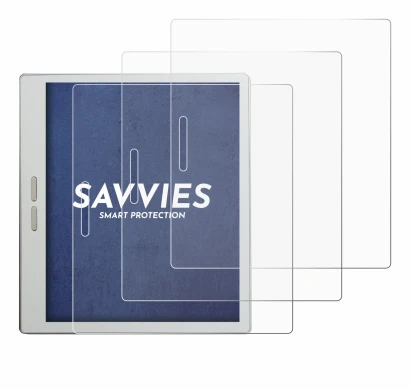 Image of the device Bigme B7 Pro with a wide variety of screen protectors.
