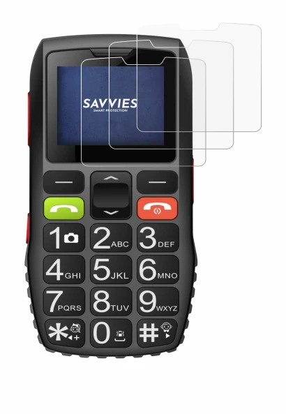 Image of the device artfone C1 with a wide variety of screen protectors.