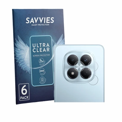 Front side of a product packaging with the brand logo Savvies. Next to it is the device Xiaomi Redmi Note 15 Pro 4G (ONLY Came