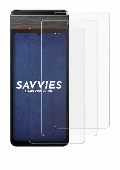 Image of the device Sunmi V3e with a wide variety of screen protectors.