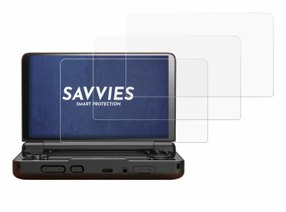 Image of the device AYN Thor with a wide variety of screen protectors.