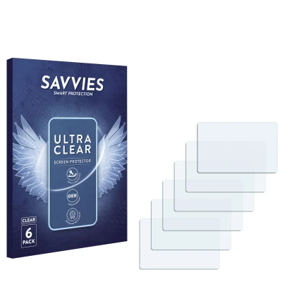 Front side of a product packaging with the brand logo Savvies. Next to it is the corresponding screen protector.