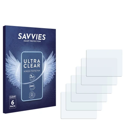 Front side of a product packaging with the brand logo Savvies. Next to it is the corresponding screen protector.