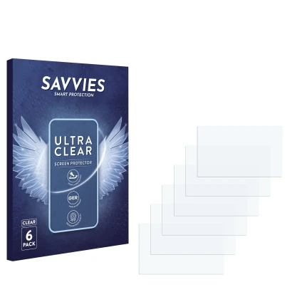 Front side of a product packaging with the brand logo Savvies. Next to it is the corresponding screen protector.