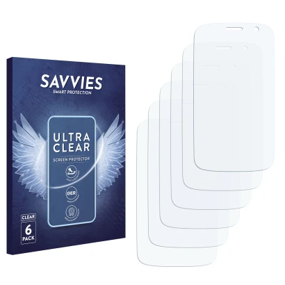 Front side of a product packaging with the brand logo Savvies. Next to it is the corresponding screen protector.
