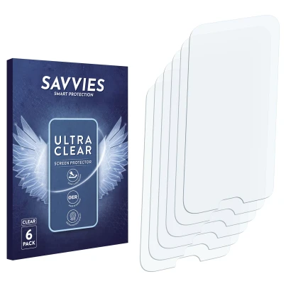 Front side of a product packaging with the brand logo Savvies. Next to it is the corresponding screen protector.