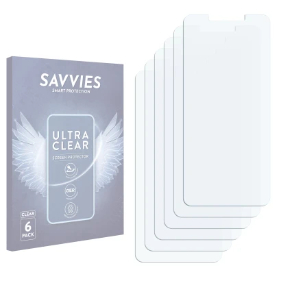 Front side of a product packaging with the brand logo Savvies. Next to it is the corresponding screen protector.