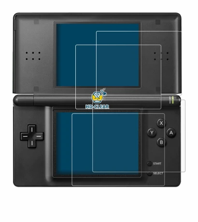 Image of the device Nintendo DS LITE with a wide variety of screen protectors.