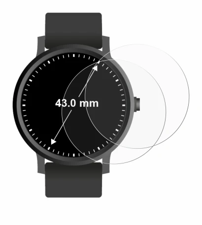 Image of the device Watches (Circular, ø: 43 mm) with a wide variety of screen protectors.