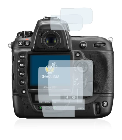 Image of the device Nikon D3S with a wide variety of screen protectors.
