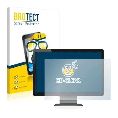 Front side of a product packaging with the brand logo BROTECT. Next to it is the device shown with the corresponding screen pr