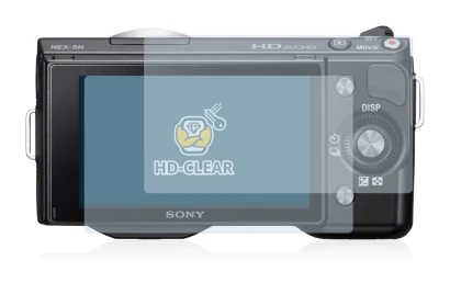 Image of the device Sony Alpha NEX-5 with a wide variety of screen protectors.