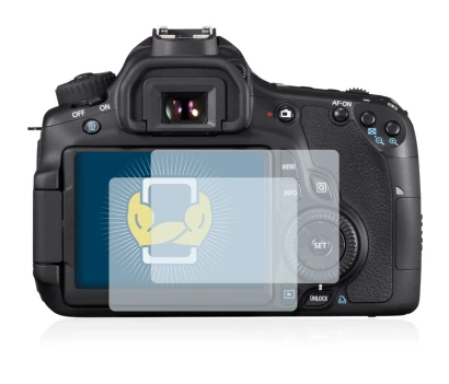Image of the device Canon EOS 60D with a wide variety of screen protectors.