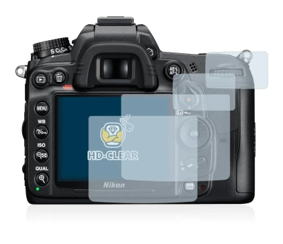 Image of the device Nikon D7000 with a wide variety of screen protectors.