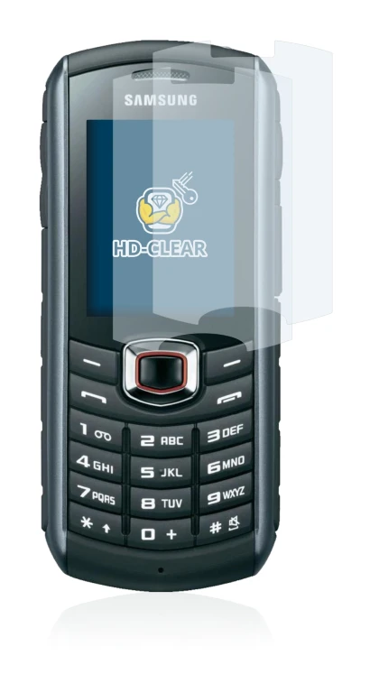 Image of the device Samsung B2710 with a wide variety of screen protectors.