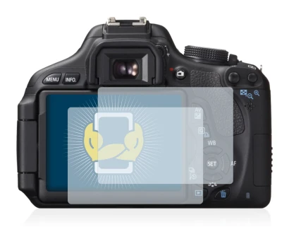 Image of the device Canon EOS 600D with a wide variety of screen protectors.