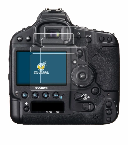 Image of the device Canon EOS 1D X with a wide variety of screen protectors.