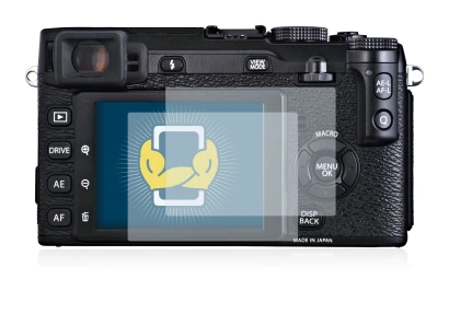 Image of the device Fujifilm X-E1 with a wide variety of screen protectors.