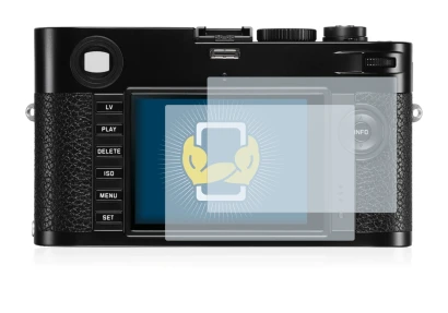 Image of the device Leica M (Typ 240) with a wide variety of screen protectors.