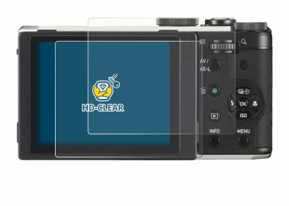 Image of the device Pentax MX-1 with a wide variety of screen protectors.