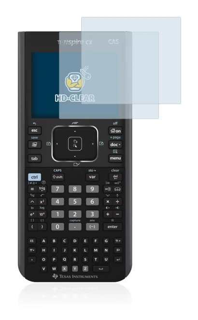 Image of the device Texas Instruments Nspire CX CAS with a wide variety of screen protectors.