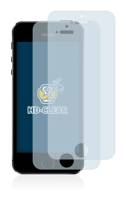 Image of the device Apple iPhone 5S with a wide variety of screen protectors.